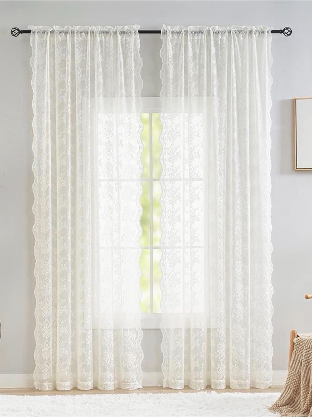 New! Lace curtain panels